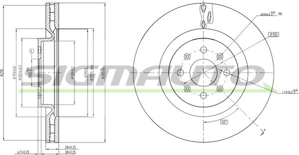 SIGMAUTO DBB773V - Brake Disc autospares.lv