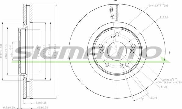 SIGMAUTO DBB777V - Brake Disc autospares.lv