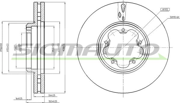 SIGMAUTO DBC469V - Brake Disc autospares.lv