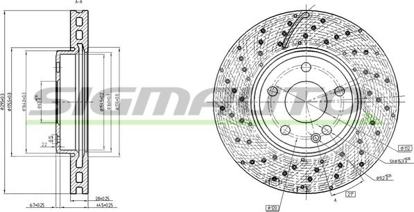 SIGMAUTO DBC464V - Brake Disc autospares.lv