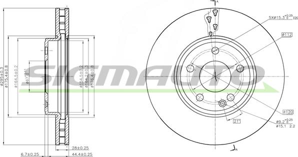 SIGMAUTO DBC460V - Brake Disc autospares.lv