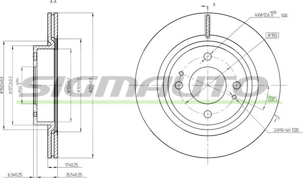 SIGMAUTO DBC467V - Brake Disc autospares.lv