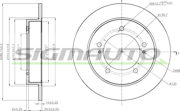 SIGMAUTO DBC411S - Brake Disc autospares.lv