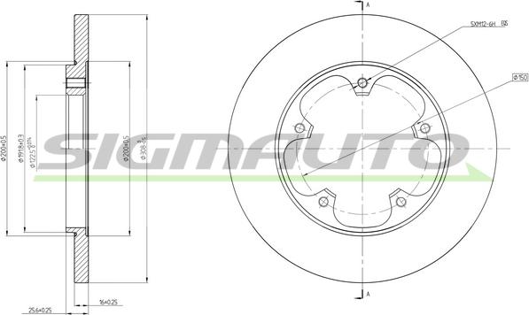 SIGMAUTO DBC484S - Brake Disc autospares.lv