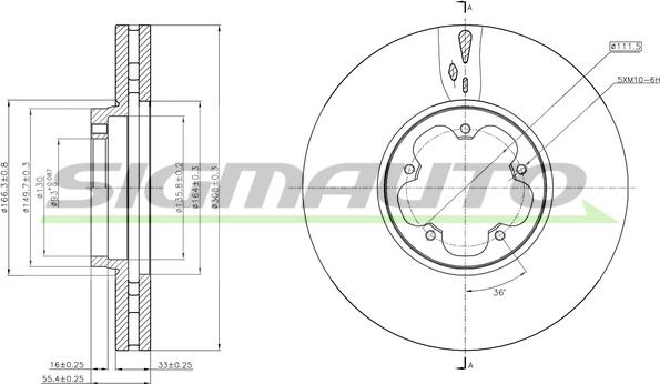 SIGMAUTO DBC470V - Brake Disc autospares.lv