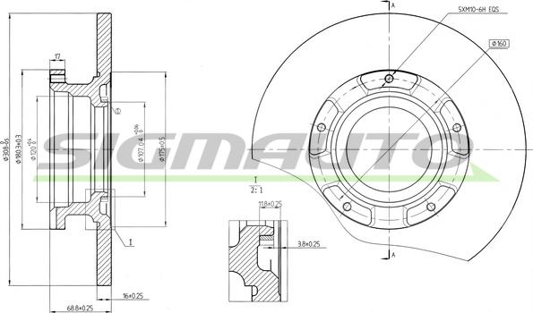 SIGMAUTO DBC471S - Brake Disc autospares.lv