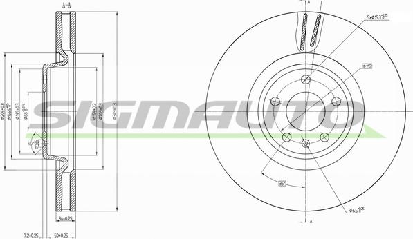 SIGMAUTO DBC598V - Brake Disc autospares.lv