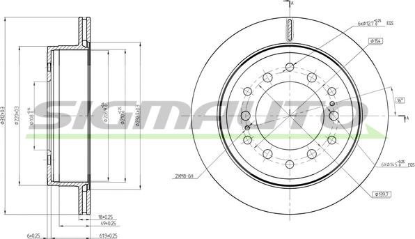 SIGMAUTO DBC505V - Brake Disc autospares.lv