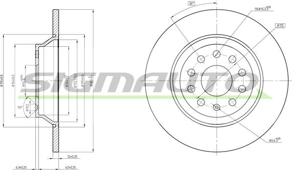 SIGMAUTO DBC506S - Brake Disc autospares.lv