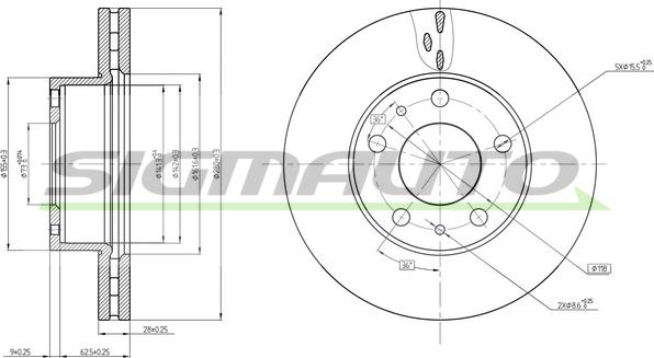 SIGMAUTO DBC659V - Brake Disc autospares.lv