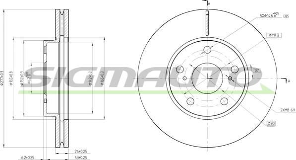 SIGMAUTO DBC653V - Brake Disc autospares.lv