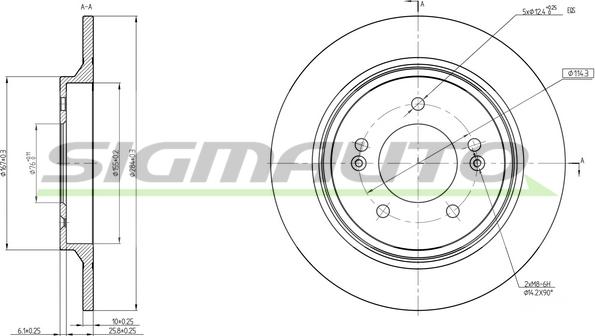 SIGMAUTO DBC604S - Brake Disc autospares.lv