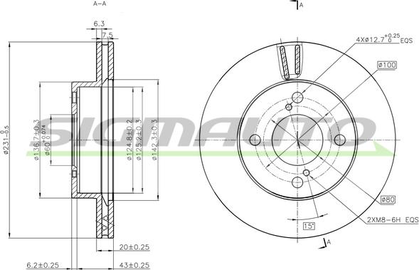 SIGMAUTO DBC689V - Brake Disc autospares.lv