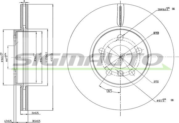 SIGMAUTO DBC637V - Brake Disc autospares.lv