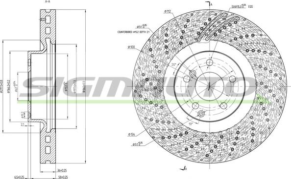 SIGMAUTO DBC051V - Brake Disc autospares.lv