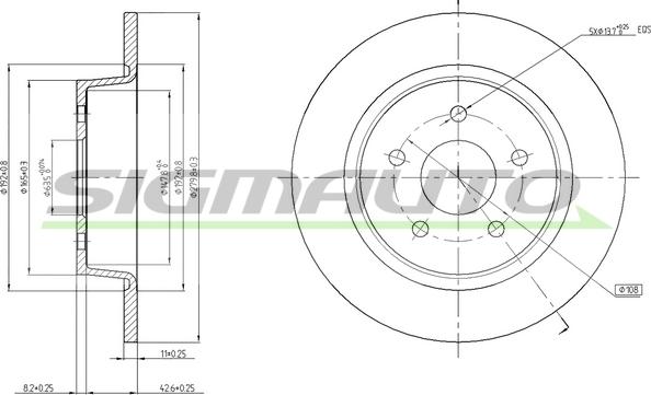 SIGMAUTO DBC058S - Brake Disc autospares.lv