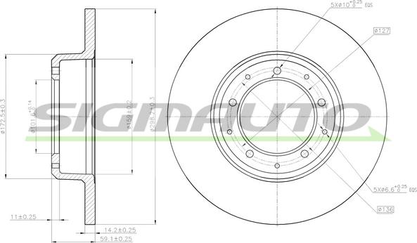 SIGMAUTO DBC083S - Brake Disc autospares.lv