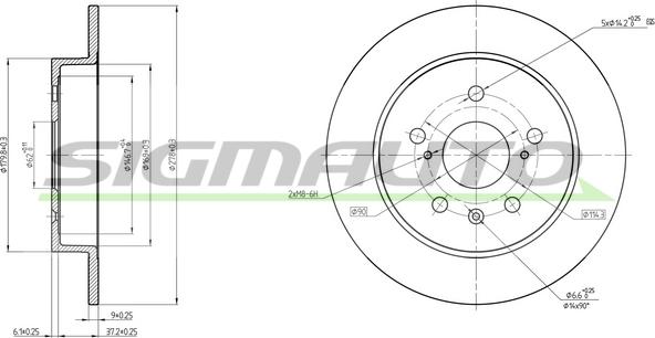 SIGMAUTO DBC075S - Brake Disc autospares.lv