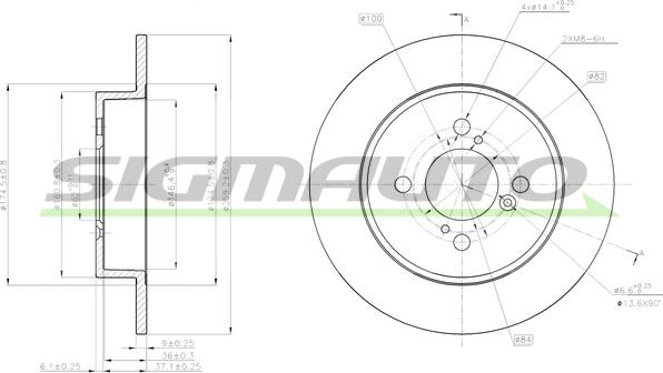 SIGMAUTO DBC071S - Brake Disc autospares.lv