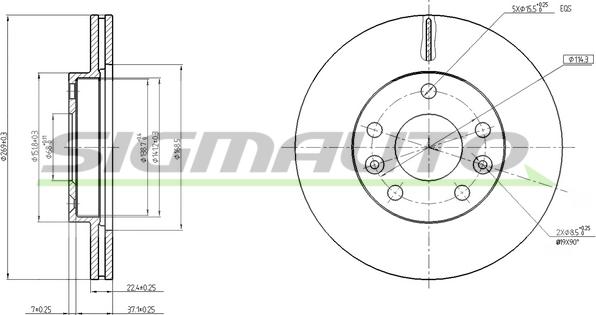 SIGMAUTO DBC078V - Brake Disc autospares.lv