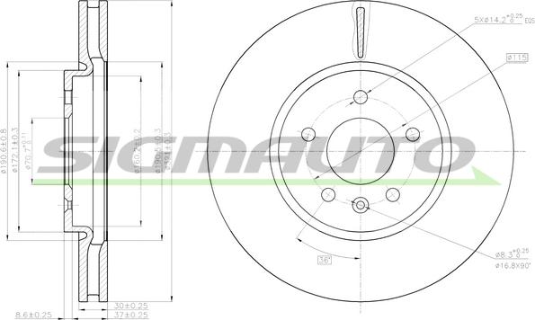 SIGMAUTO DBC191V - Brake Disc autospares.lv