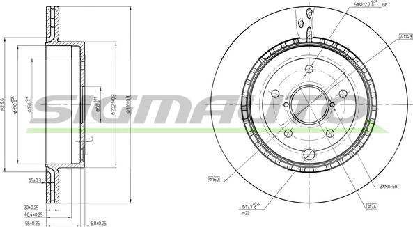 SIGMAUTO DBC140V - Brake Disc autospares.lv