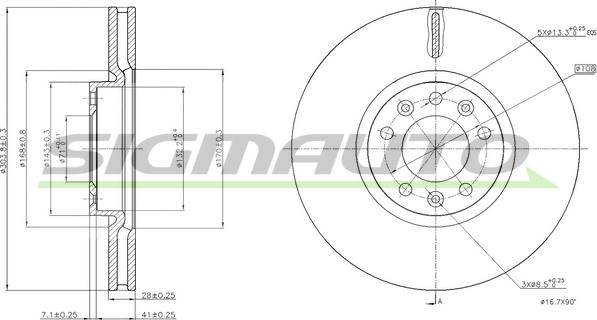 SIGMAUTO DBC156V - Brake Disc autospares.lv