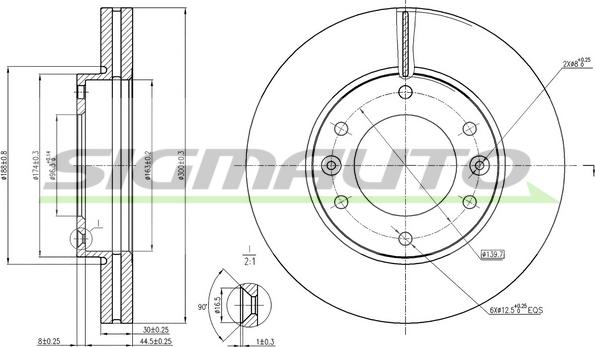 SIGMAUTO DBC111V - Brake Disc autospares.lv