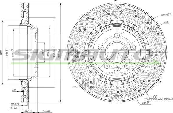 SIGMAUTO DBC183V - Brake Disc autospares.lv