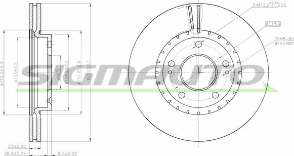 SIGMAUTO DBC187V - Brake Disc autospares.lv