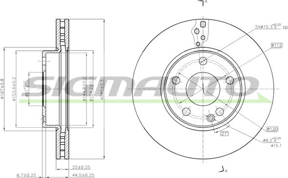 SIGMAUTO DBC334V - Brake Disc autospares.lv