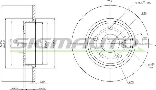 SIGMAUTO DBC335S - Brake Disc autospares.lv