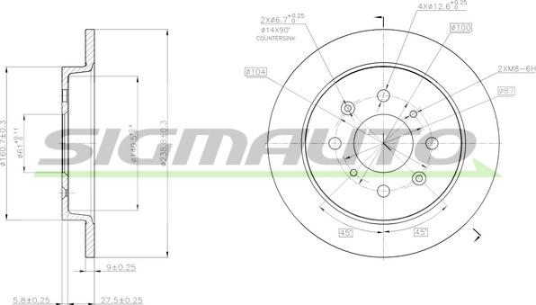 SIGMAUTO DBC244S - Brake Disc autospares.lv