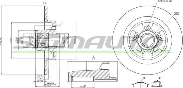 SIGMAUTO DBC264S - Brake Disc autospares.lv