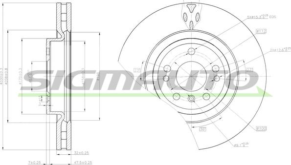 SIGMAUTO DBC203V - Brake Disc autospares.lv