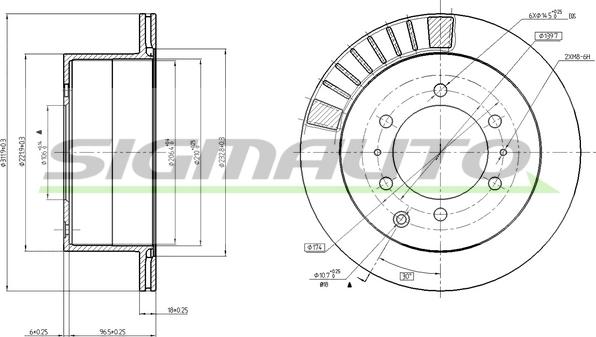 SIGMAUTO DBC215V - Brake Disc autospares.lv