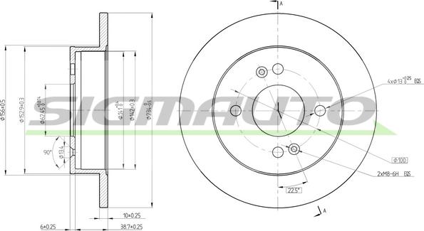 SIGMAUTO DBC213S - Brake Disc autospares.lv