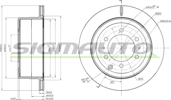 SIGMAUTO DBC212V - Brake Disc autospares.lv