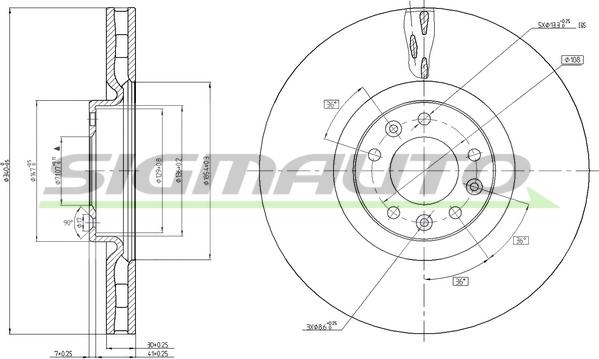 SIGMAUTO DBC234V - Brake Disc autospares.lv