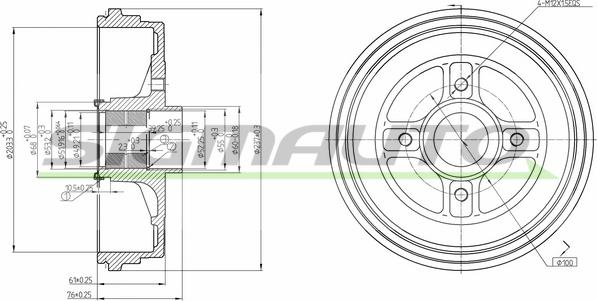 SIGMAUTO DR5665 - Brake Drum autospares.lv