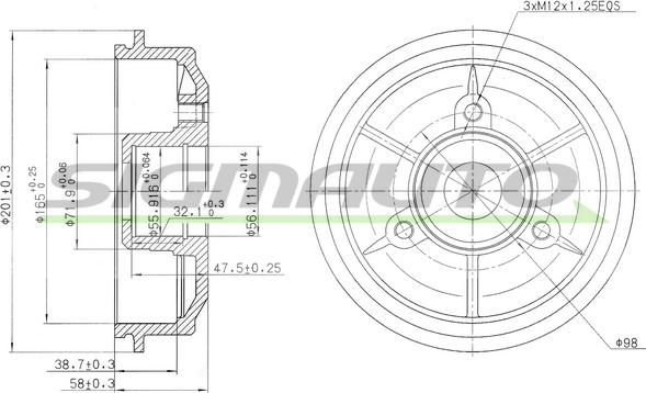 SIGMAUTO DR5024 - Brake Drum autospares.lv