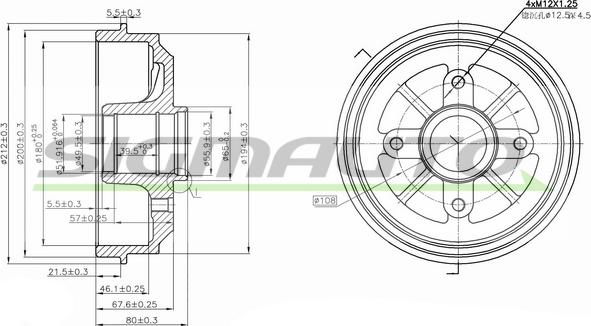 SIGMAUTO DR5153 - Brake Drum autospares.lv