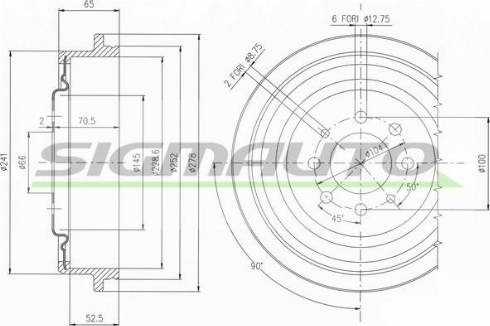 SIGMAUTO DR5176 - Brake Drum autospares.lv