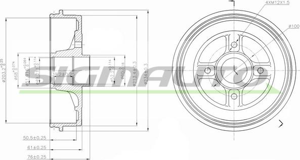 SIGMAUTO DR5396 - Brake Drum autospares.lv