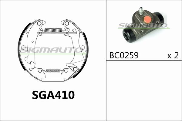 SIGMAUTO SGA410 - Brake Shoe Set autospares.lv