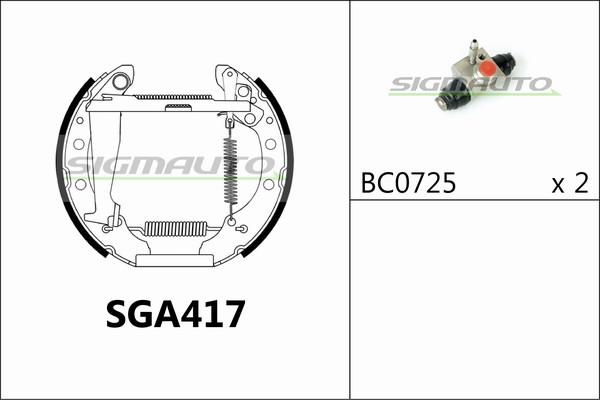 SIGMAUTO SGA417 - Brake Shoe Set autospares.lv
