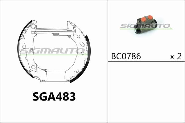 SIGMAUTO SGA483 - Brake Shoe Set autospares.lv