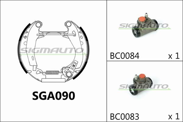 SIGMAUTO SGA090 - Brake Shoe Set autospares.lv