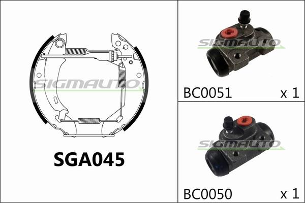 SIGMAUTO SGA045 - Brake Shoe Set autospares.lv