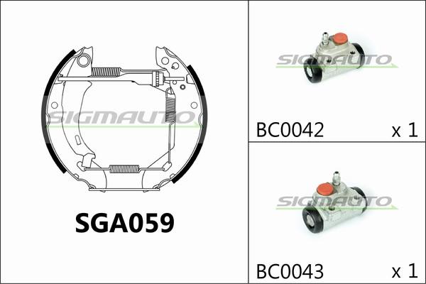 SIGMAUTO SGA059 - Brake Shoe Set autospares.lv